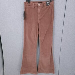 Silver Jeans Co Isbister High Rise Flare Leg Beige Corduroy Pants Womens 26 x 33